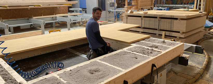 Wandaufbau mit Zellulosedämmung