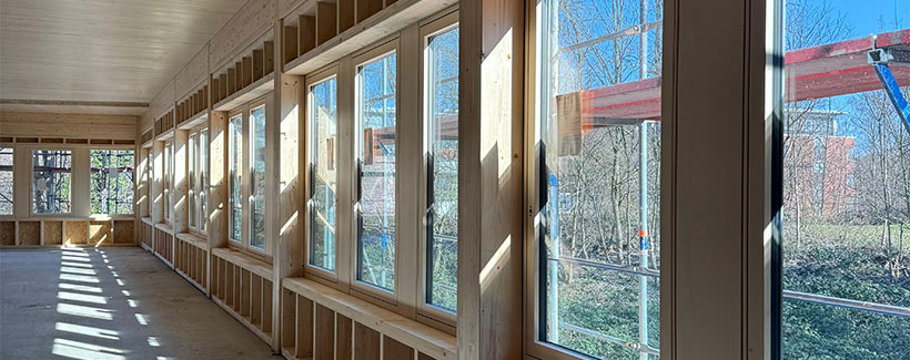 Ruhrtalbögen Mülheim, Holzbau innen